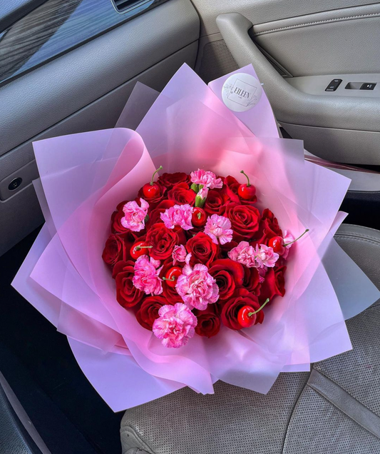 Cherry Rose Bouquet 🍒🌹